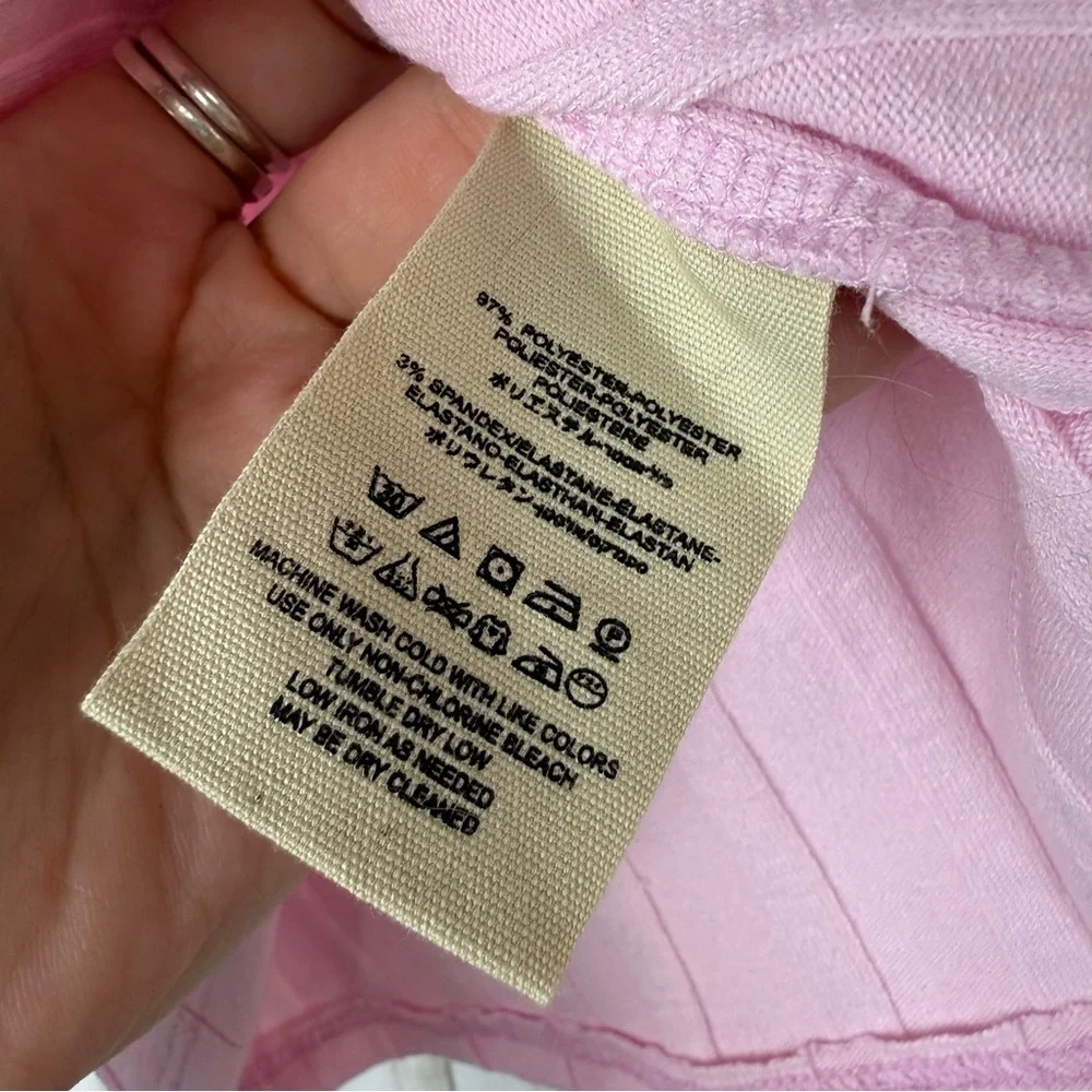 Free People Light Pink Ribbed Knit Top